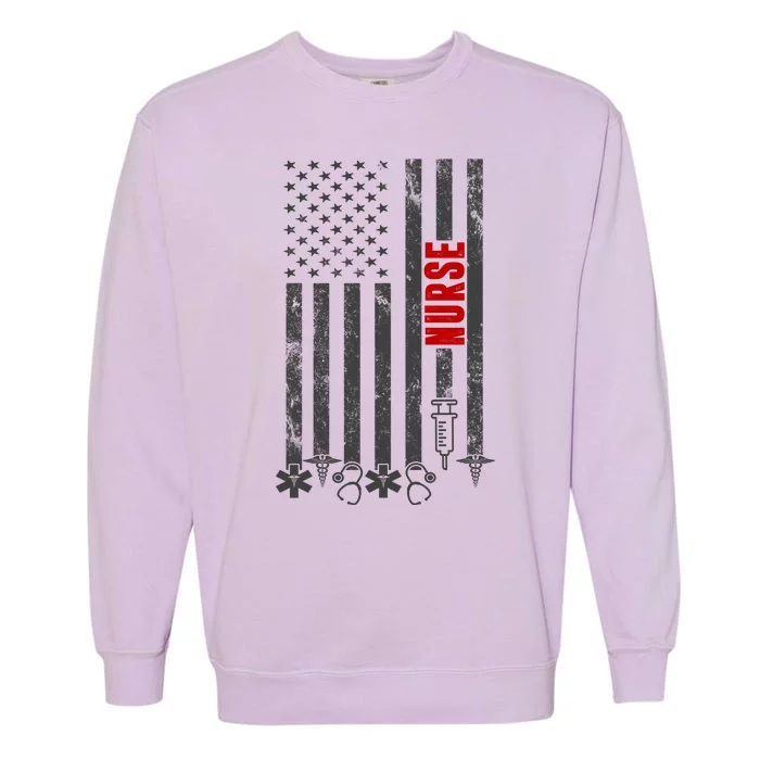 American Nurse Flag RN Nurse Garment-Dyed Sweatshirt