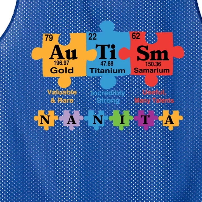 Autism Nanita Family Awareness Chemical Elet Puzzle Piece Cool Gift Mesh Reversible Basketball Jersey Tank