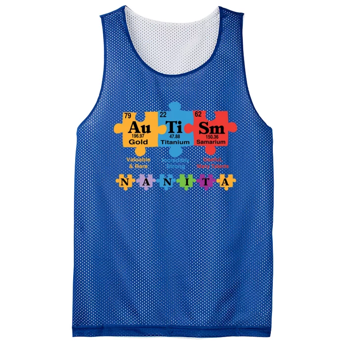 Autism Nanita Family Awareness Chemical Elet Puzzle Piece Cool Gift Mesh Reversible Basketball Jersey Tank