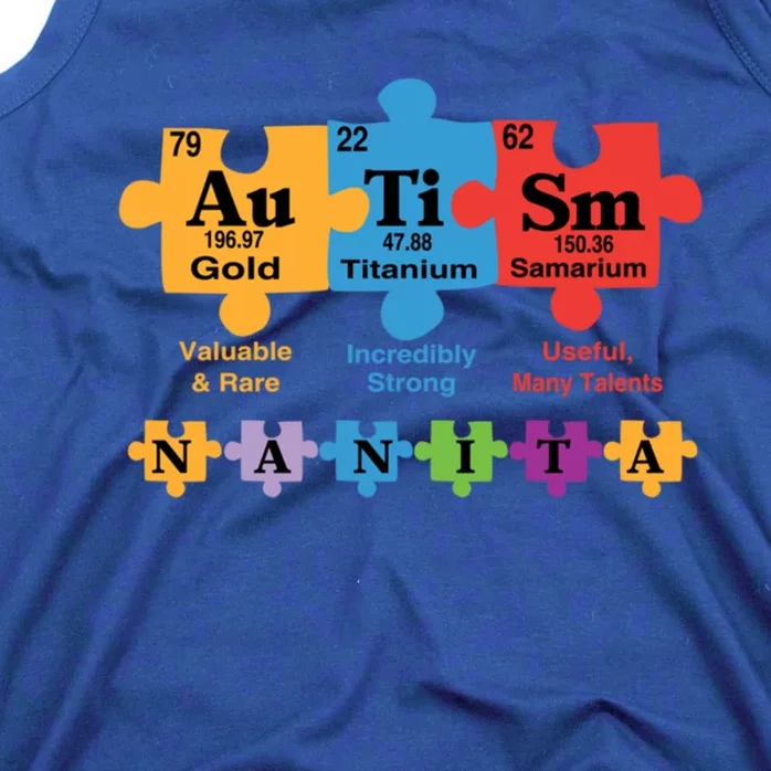 Autism Nanita Family Awareness Chemical Elet Puzzle Piece Cool Gift Tank Top