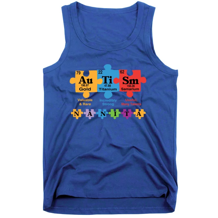 Autism Nanita Family Awareness Chemical Elet Puzzle Piece Cool Gift Tank Top