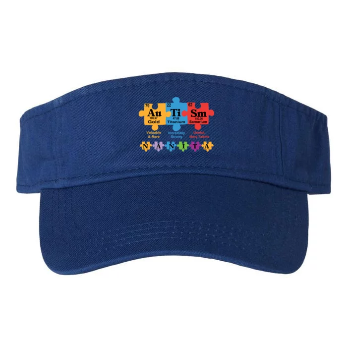 Autism Nanita Family Awareness Chemical Elet Puzzle Piece Cool Gift Valucap Bio-Washed Visor