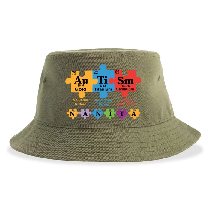 Autism Nanita Family Awareness Chemical Elet Puzzle Piece Cool Gift Sustainable Bucket Hat