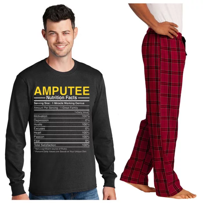 Amputee Nutrition Facts Funny Amputation Prosthetic Leg Long Sleeve Pajama Set