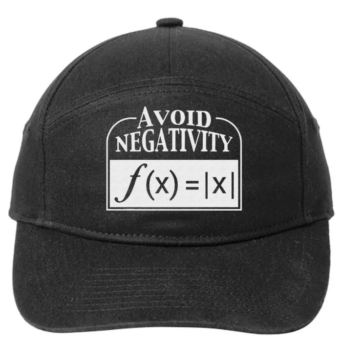 Avoid Negativity Funny Math Pun Equation 7-Panel Snapback Hat