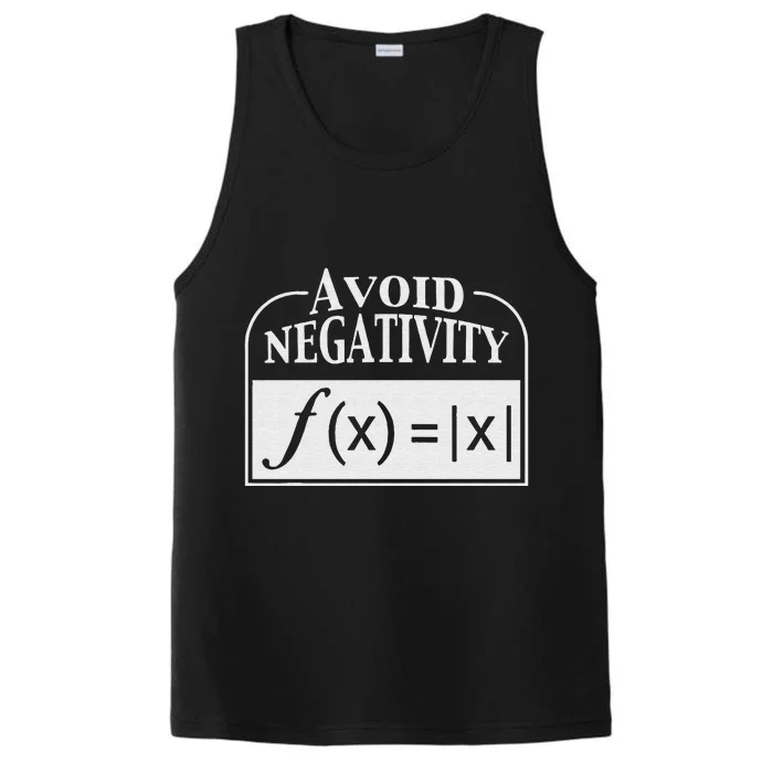 Avoid Negativity Funny Math Pun Equation Performance Tank