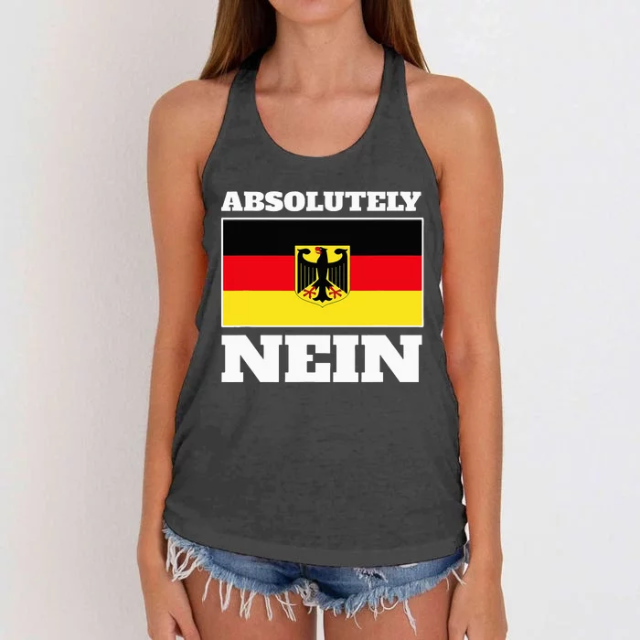 Absolutely Nein Flag of german Eagle Germany German Women's Knotted Racerback Tank