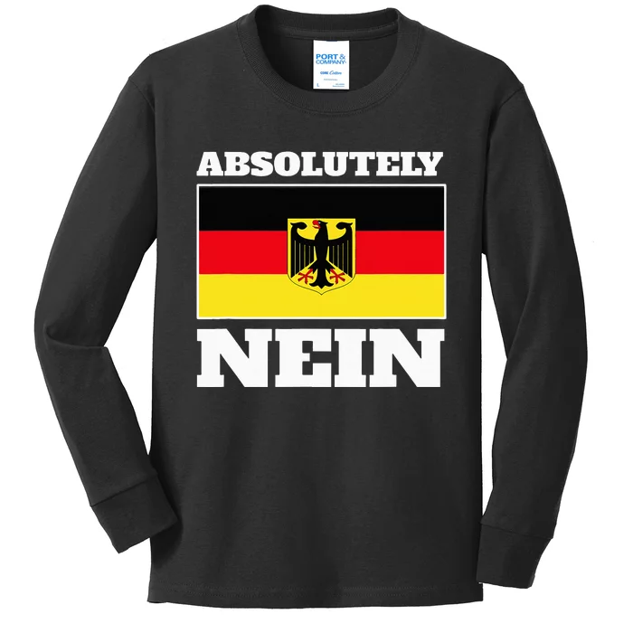 Absolutely Nein Flag of german Eagle Germany German Kids Long Sleeve Shirt