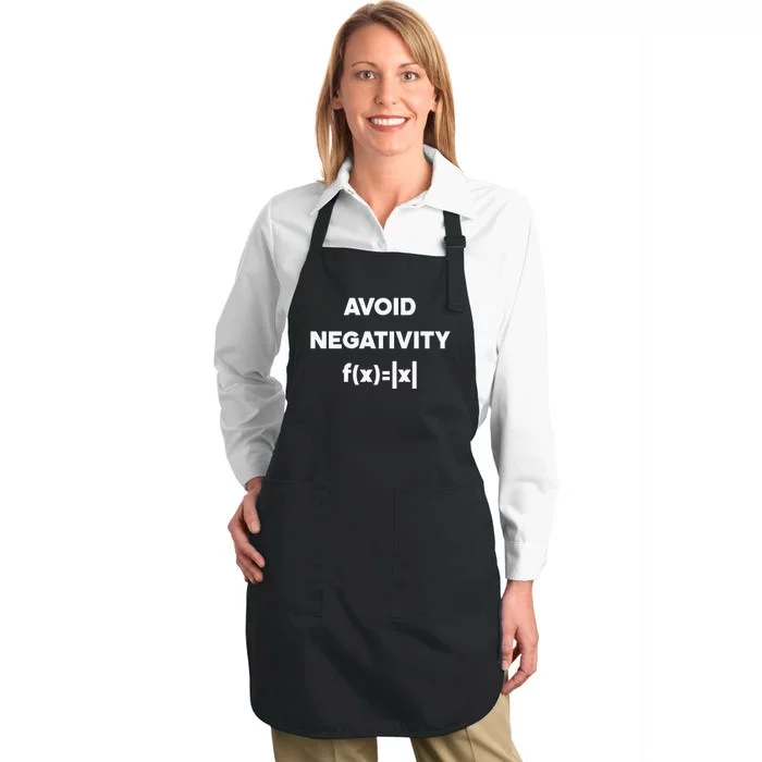 Avoid Negativity Funny Math Formula Full-Length Apron With Pocket