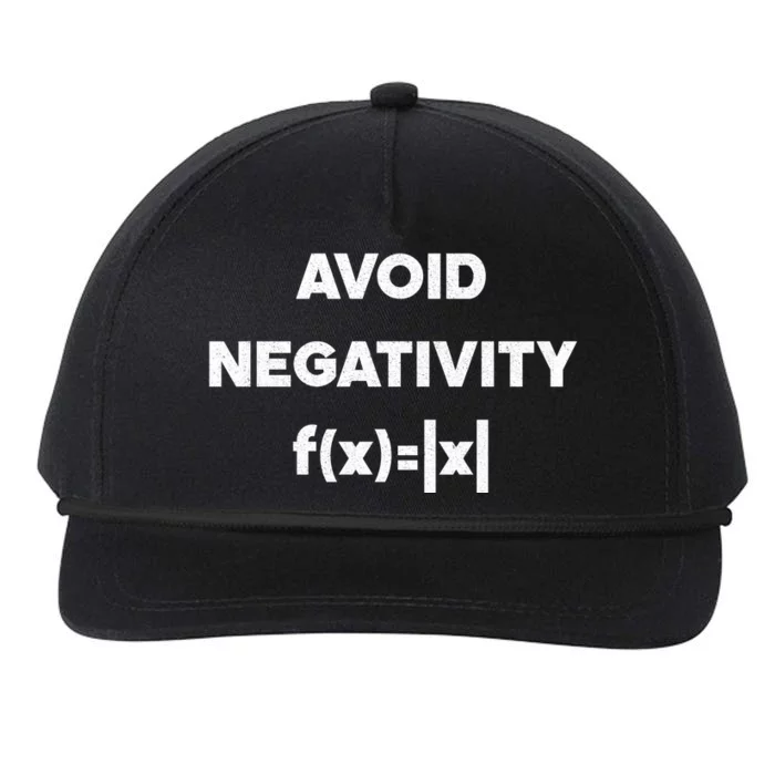 Avoid Negativity Funny Math Formula Snapback Five-Panel Rope Hat