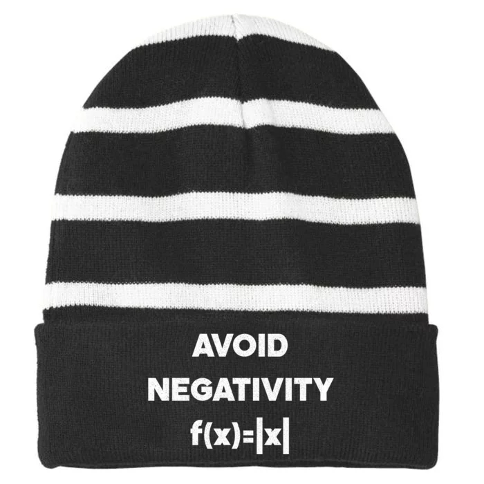 Avoid Negativity Funny Math Formula Striped Beanie with Solid Band