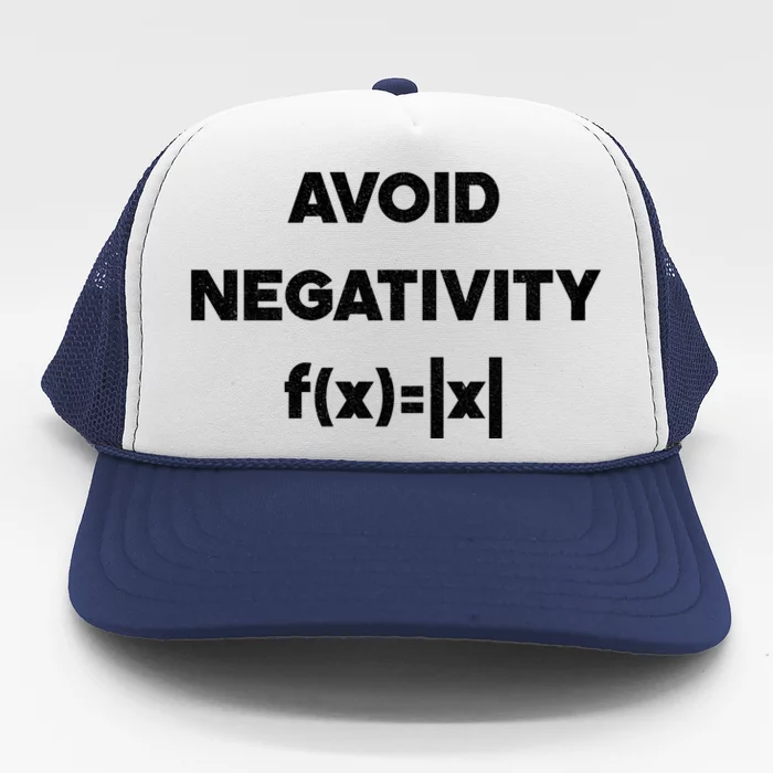 Avoid Negativity Funny Math Formula Trucker Hat