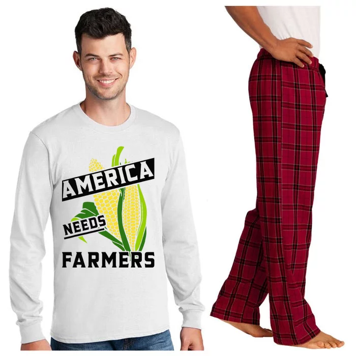 America Needs Farmers Corn Food Farm Living Land Long Sleeve Pajama Set