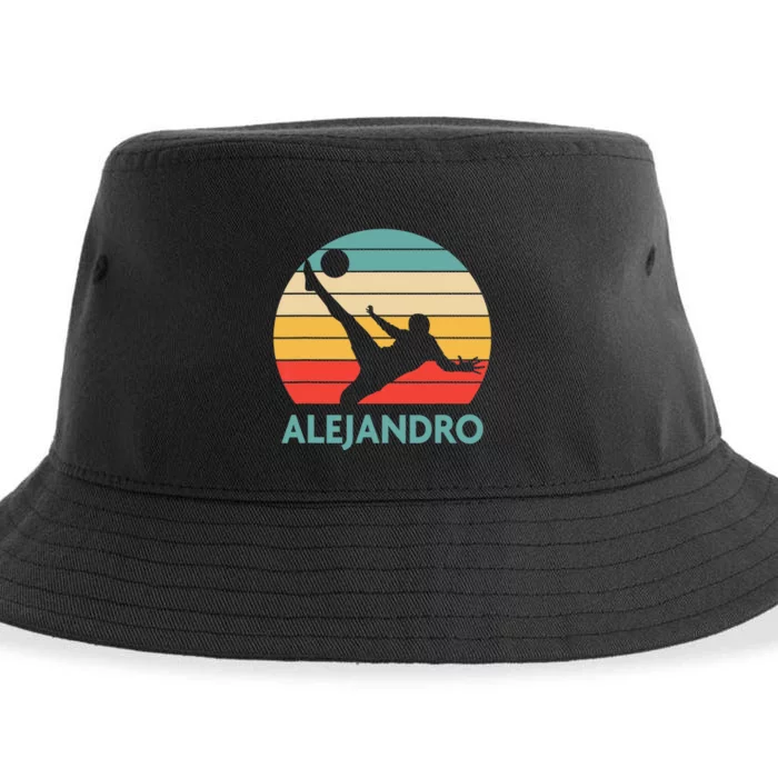 Alejandro Name Gift Personalized Soccer Sustainable Bucket Hat