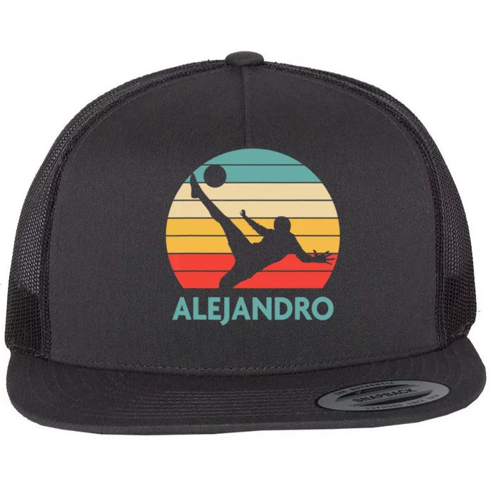 Alejandro Name Gift Personalized Soccer Flat Bill Trucker Hat