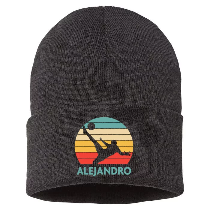 Alejandro Name Gift Personalized Soccer Sustainable Knit Beanie