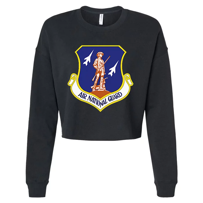 Air National Guard Military Veteran Patriotic Cropped Pullover Crew