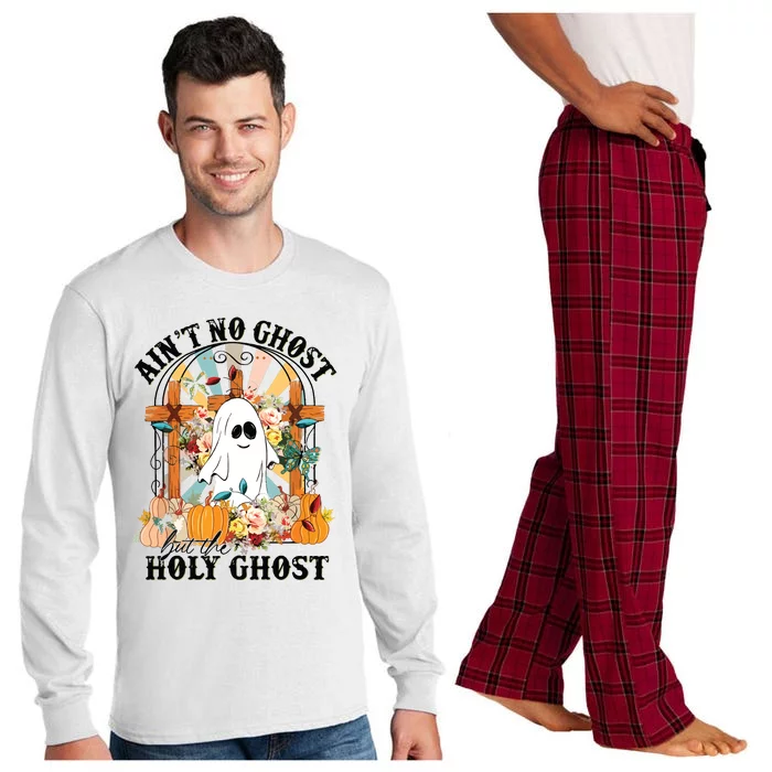 Aint No Ghost But The Holy Ghost Ghost Christian Halloween Long Sleeve Pajama Set