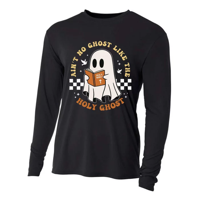 AinT No Ghost Like The Holy Ghost Funny Christian Halloween Cooling Performance Long Sleeve Crew