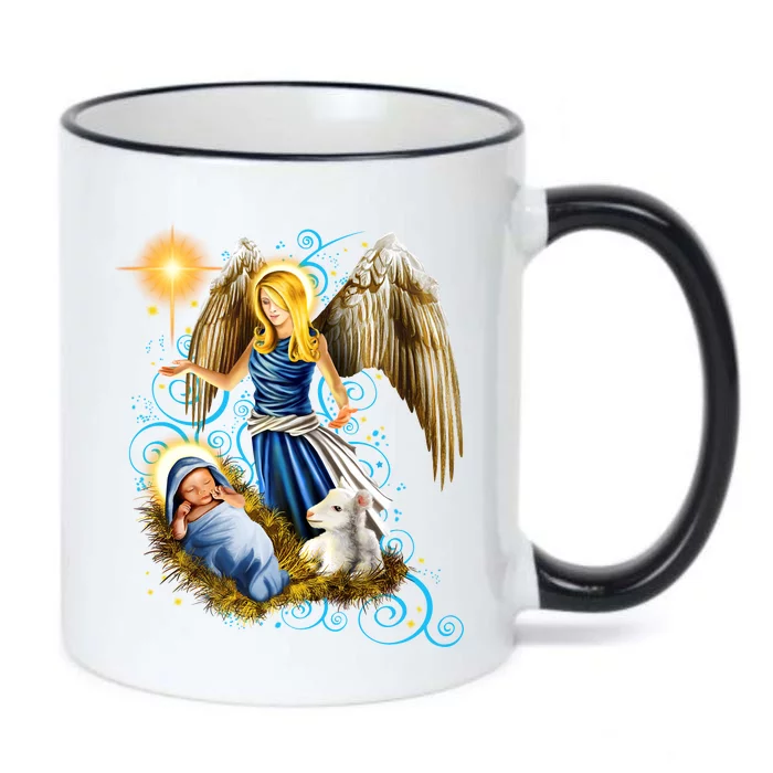 Angel With Baby Jesus Black Color Changing Mug