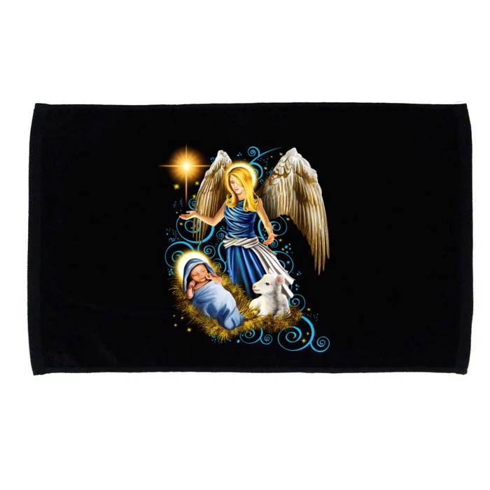 Angel With Baby Jesus Microfiber Hand Towel