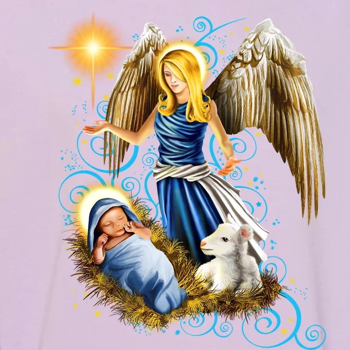 Angel With Baby Jesus Garment-Dyed Sweatshirt