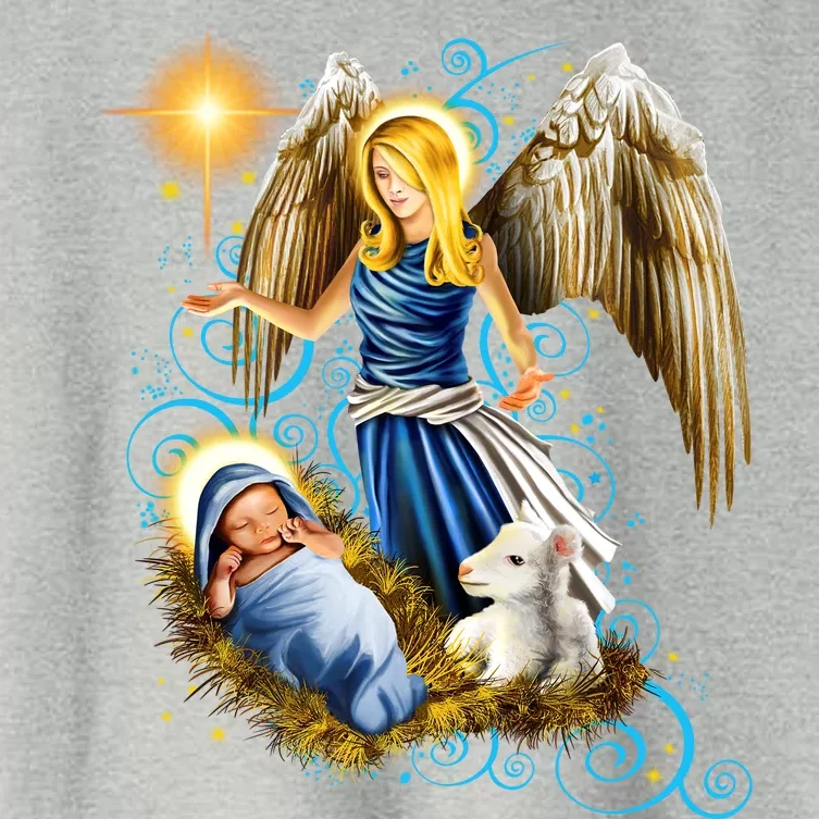 Angel With Baby Jesus Women's Crop Top Tee