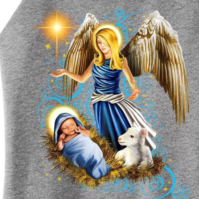 Angel With Baby Jesus Women’s Perfect Tri Rocker Tank