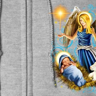 Angel With Baby Jesus Full Zip Hoodie