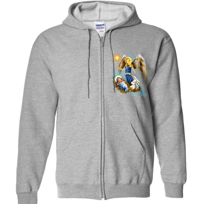 Angel With Baby Jesus Full Zip Hoodie