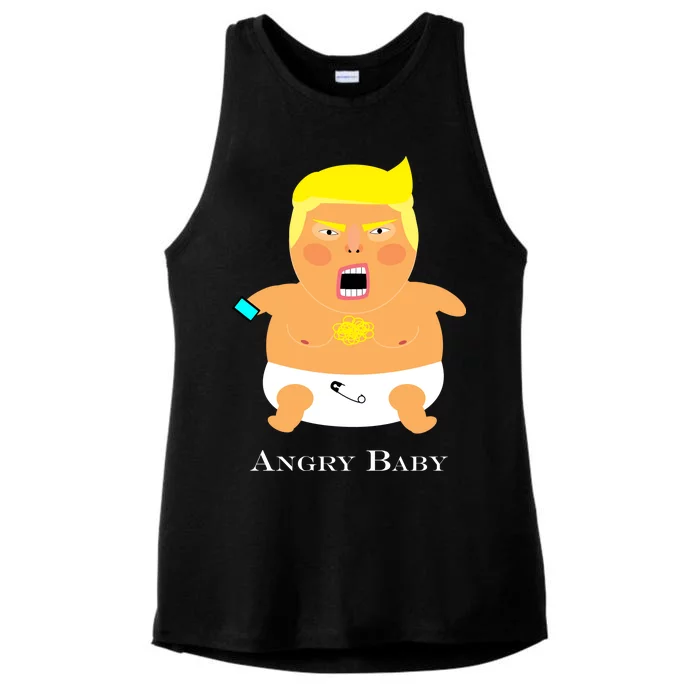 Angry Baby Trump Ladies Tri-Blend Wicking Tank