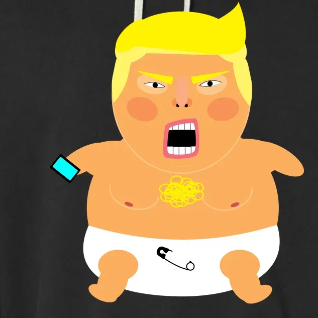 Angry Baby Trump Garment-Dyed Fleece Hoodie