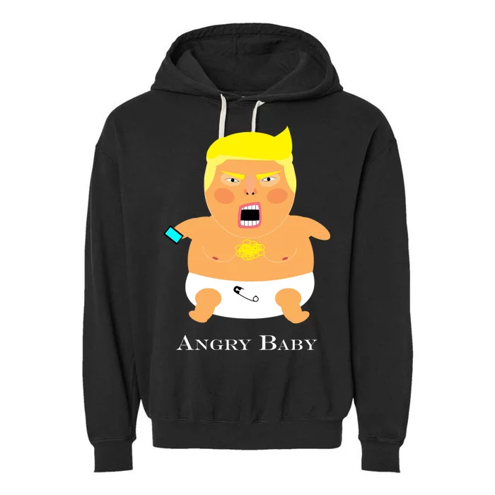 Angry Baby Trump Garment-Dyed Fleece Hoodie