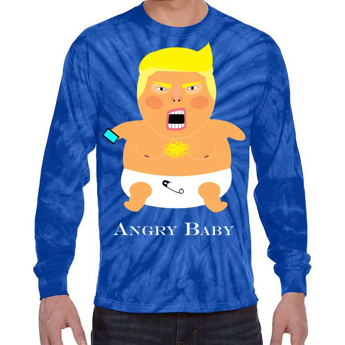 Angry Baby Trump Tie-Dye Long Sleeve Shirt