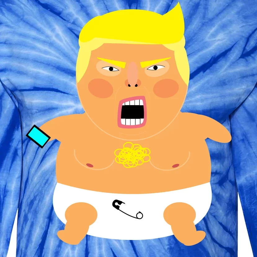 Angry Baby Trump Tie-Dye Long Sleeve Shirt