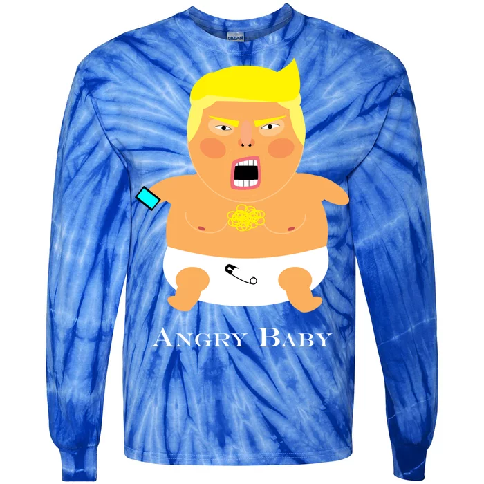 Angry Baby Trump Tie-Dye Long Sleeve Shirt