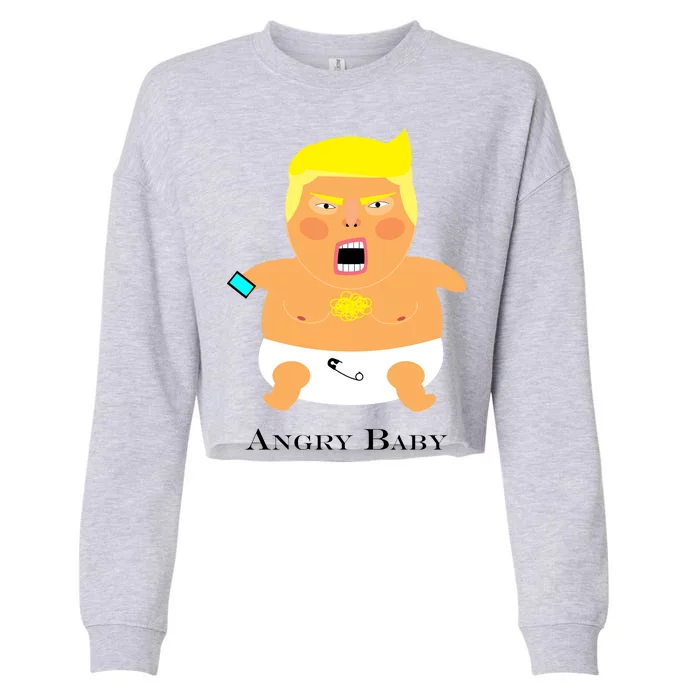 Angry Baby Trump Cropped Pullover Crew