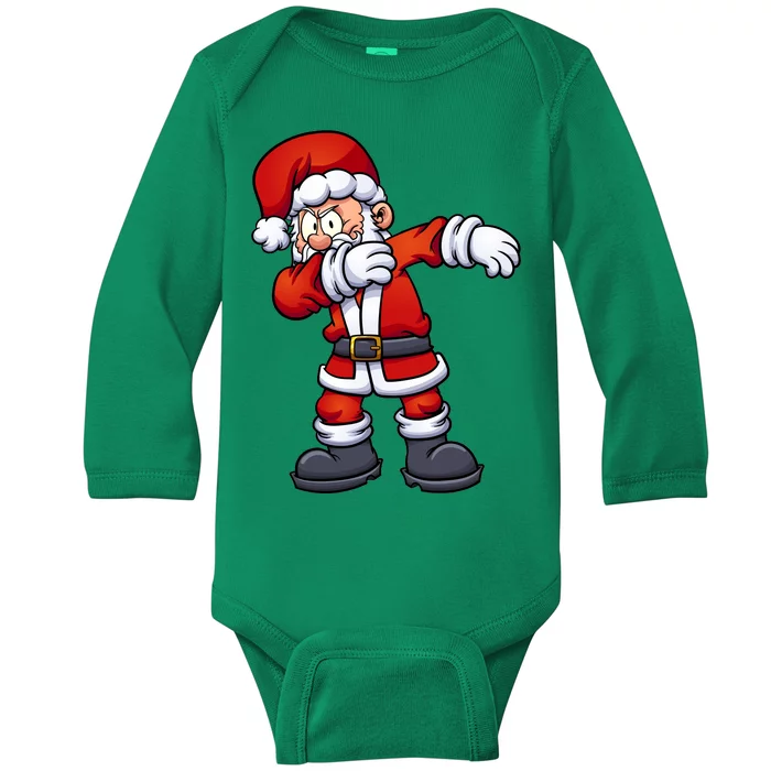 Angry Dabbing Santa Christmas Baby Long Sleeve Bodysuit