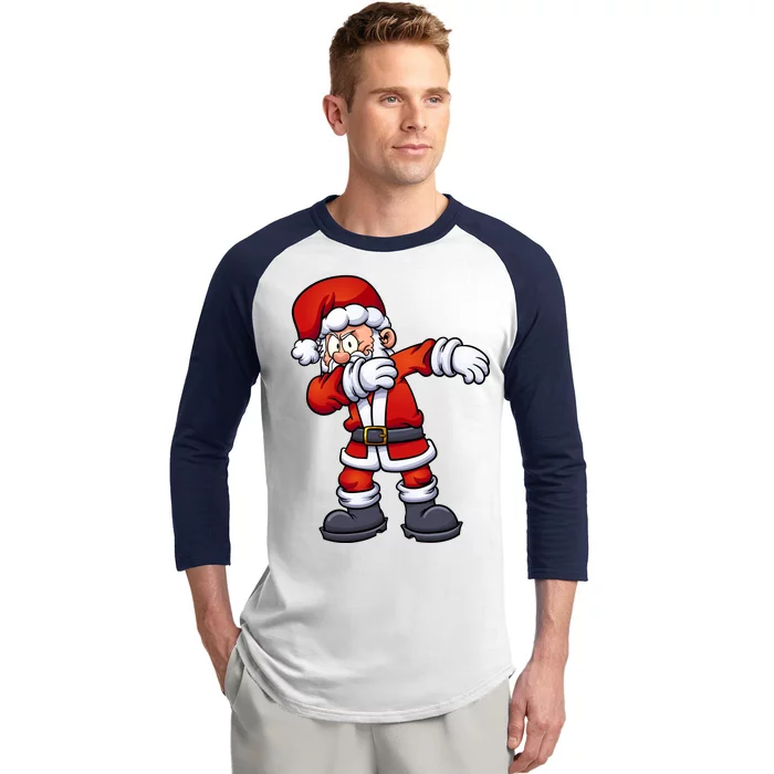 Angry Dabbing Santa Christmas Baseball Sleeve Shirt