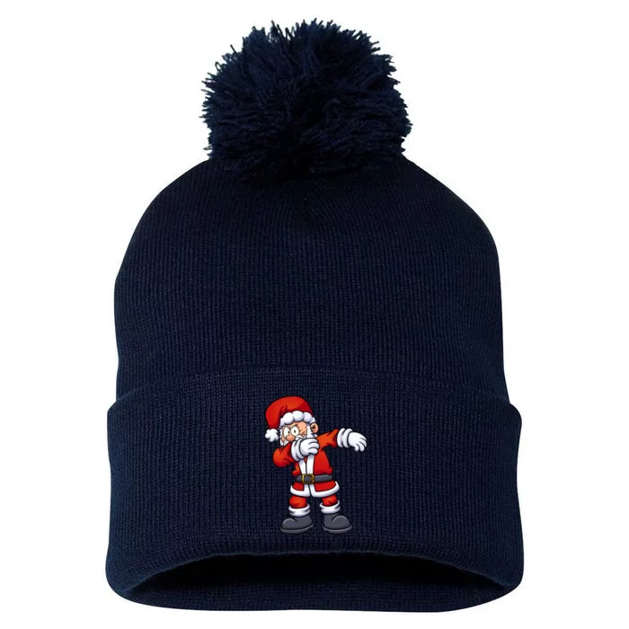 Angry Dabbing Santa Christmas Pom Pom 12in Knit Beanie