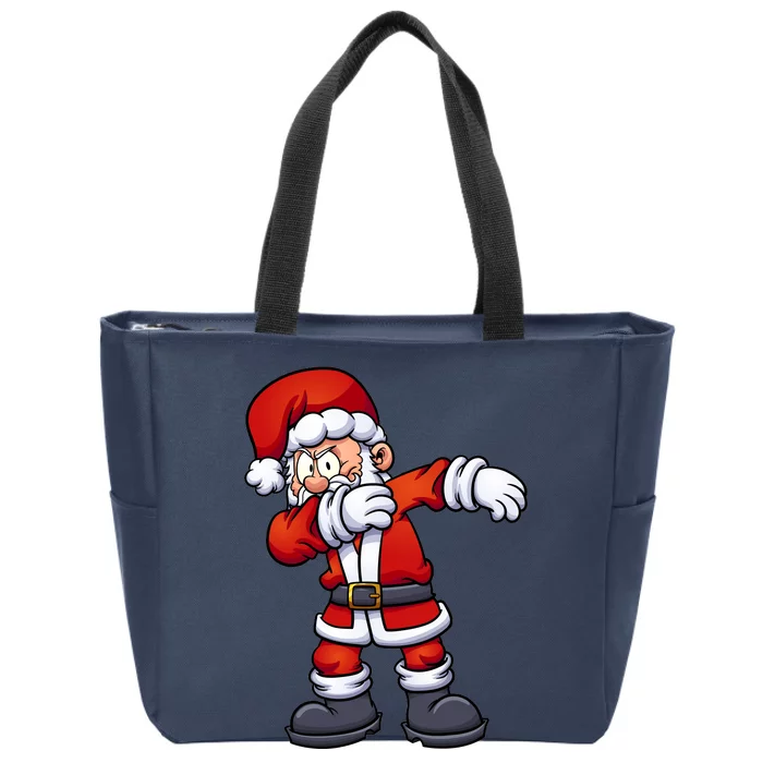 Angry Dabbing Santa Christmas Zip Tote Bag