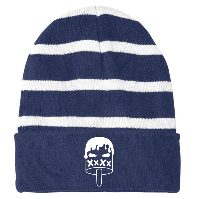 Angry Evil Ice Cream Striped Beanie with Solid Band