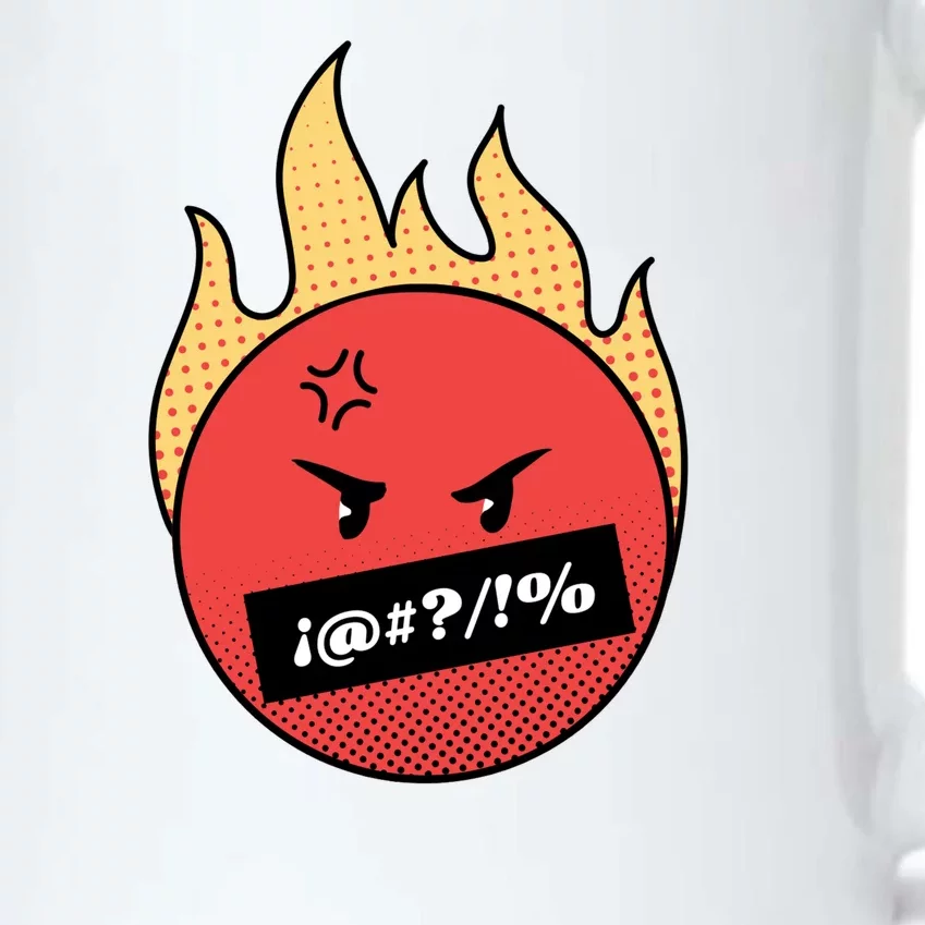 Angry Flaming Emoji Black Color Changing Mug