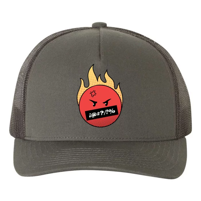 Angry Flaming Emoji Yupoong Adult 5-Panel Trucker Hat