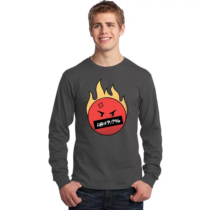 Angry Flaming Emoji Tall Long Sleeve T-Shirt