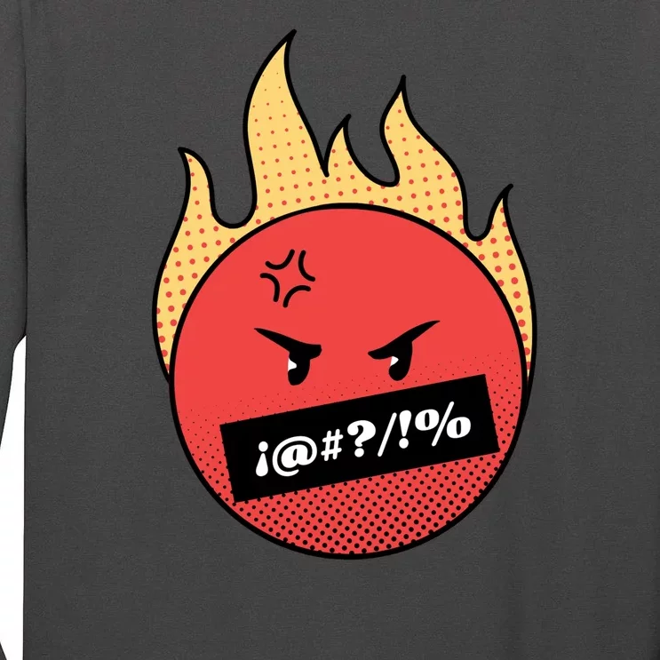 Angry Flaming Emoji Tall Long Sleeve T-Shirt