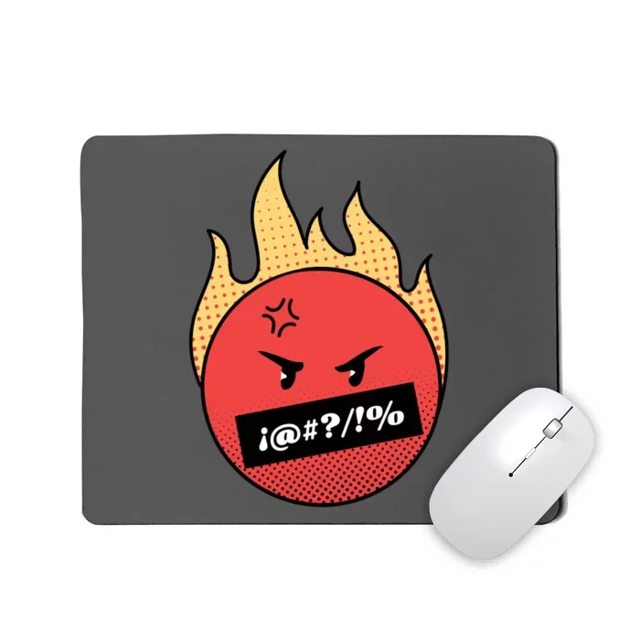 Angry Flaming Emoji Mousepad