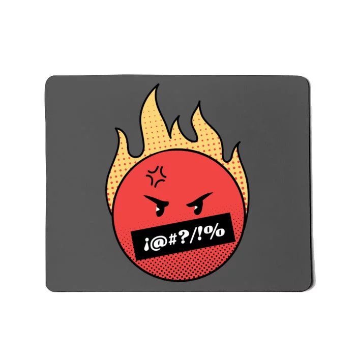 Angry Flaming Emoji Mousepad