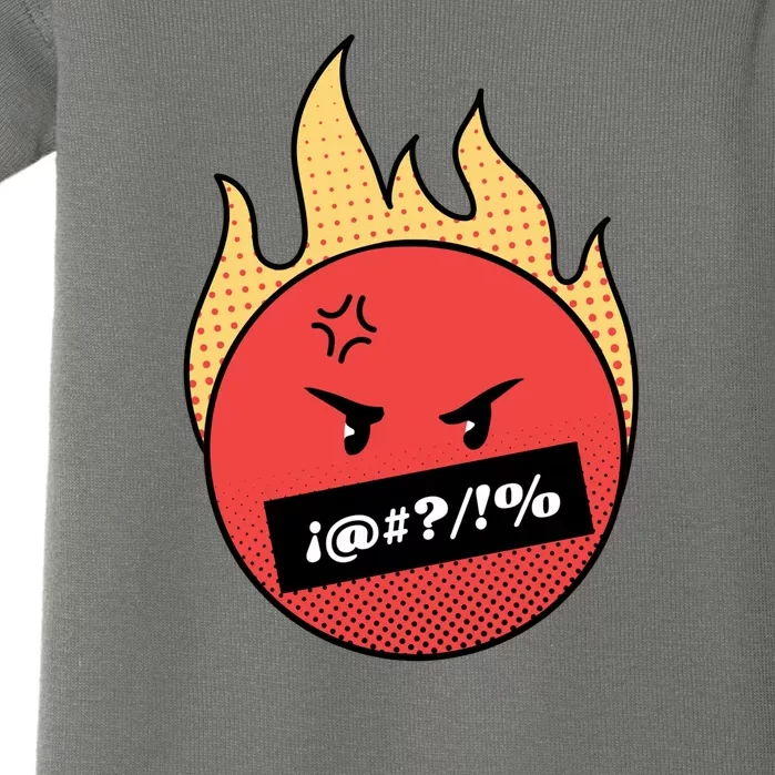 Angry Flaming Emoji Baby Bodysuit