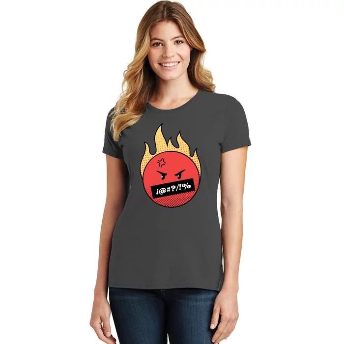 Angry Flaming Emoji Women's T-Shirt